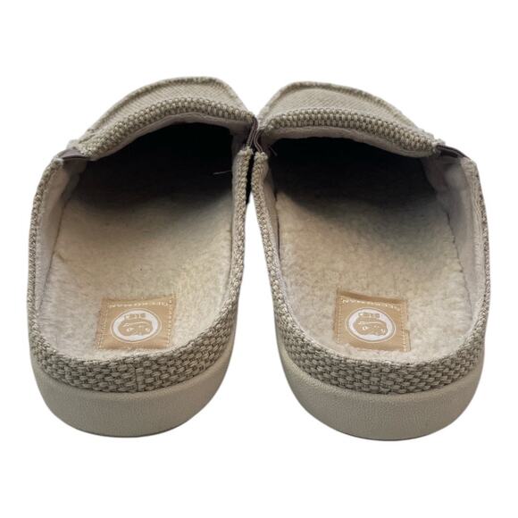 Walk Hero Gecko Man Canvas Slipper with Arch Support Slip On Tan Size 10 Fleece - Picture 4 of 8